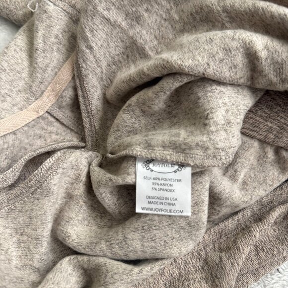 Joyfolie Baylee Hooded Sleeveless Jumpsuit small Drawstring Waist heather taupe - Picture 10 of 15